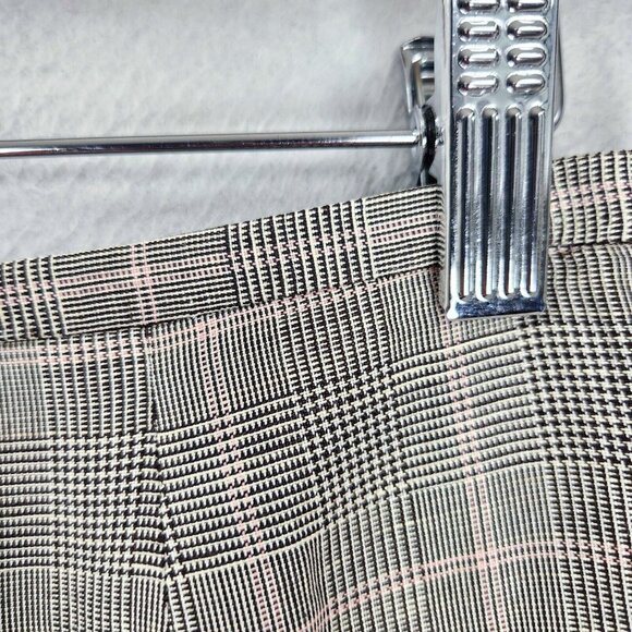 Ann Taylor Skirt Women 8 Black Pink Houndstooth Linen Blend Peplum Pencil Ruffle - Picture 3 of 12